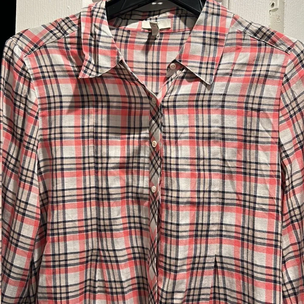 Joie Plaid Button Down Top, Size Medium - Picture 2 of 7